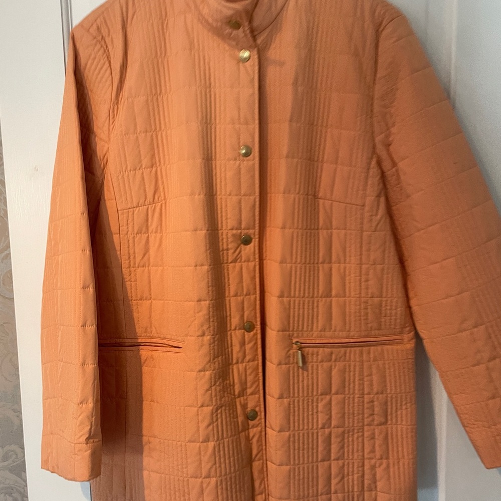 Women's Peach Quilted Jacket Basler 42 12 xl Barn Coat - Picture 3 of 11